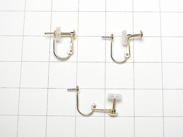 [Video][K10 Yellow Gold] Earring Parts, Spring Type with Heaton, 1 Pair