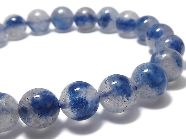 [Video][One of a kind] Dumortierite in Quartz AA++ Round 9mm Bracelet NO.6