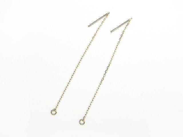 [Video] [K10 Yellow Gold] Cut Cable Chain American Chain Earrings (1 pair)