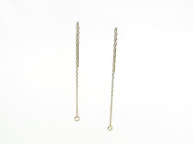 [Video] [K10 Yellow Gold] Cut Cable Chain American Chain Earrings (1 pair)