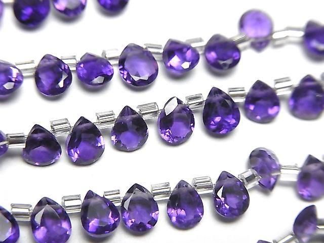 [Video]High Quality Amethyst AAA Pear shape Faceted 5x4mm 1strand (28pcs )