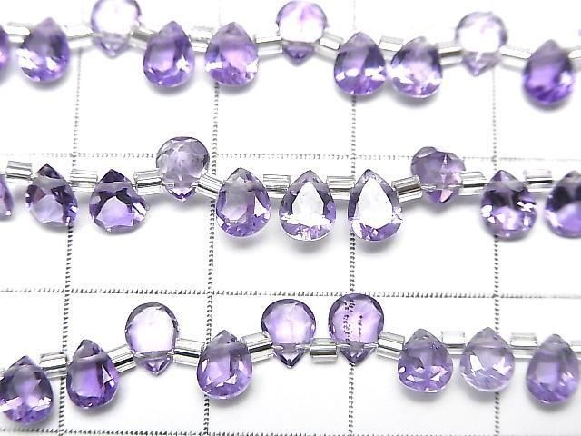 [Video]High Quality Light Color Amethyst AAA Pear Shape Faceted 5x4mm 1strand (28pcs)