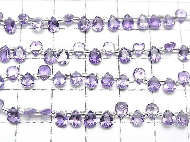 [Video]High Quality Light Color Amethyst AAA Pear Shape Faceted 5x4mm 1strand (28pcs)