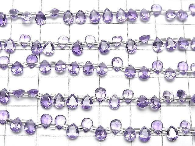 [Video]High Quality Light Color Amethyst AAA Pear Shape Faceted 5x4mm 1strand (28pcs)