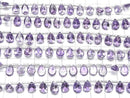 [Video] High Quality Amethyst AAA Pear shape Faceted 9x6mm half or 1strand (18pcs )