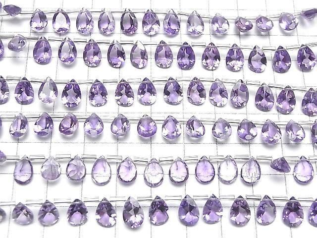 [Video] High Quality Amethyst AAA Pear shape Faceted 9x6mm half or 1strand (18pcs )