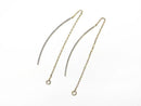 [Video] [K10 Yellow Gold] Cut Cable Chain American Chain Earrings (Curved) 1 pair