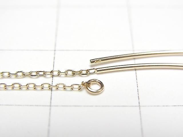 [Video] [K10 Yellow Gold] Cut Cable Chain American Chain Earrings (Curved) 1 pair