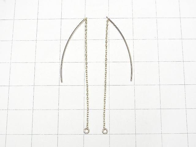 [Video] [K10 Yellow Gold] Cut Cable Chain American Chain Earrings (Curved) 1 pair