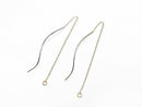 [Video] [K10 Yellow Gold] Cut Cable Chain American Chain Earrings (Wave) 1 pair