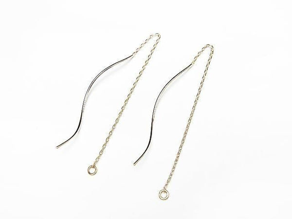 [Video] [K10 Yellow Gold] Cut Cable Chain American Chain Earrings (Wave) 1 pair