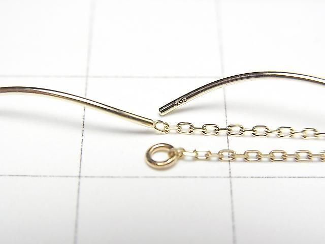 [Video] [K10 Yellow Gold] Cut Cable Chain American Chain Earrings (Wave) 1 pair
