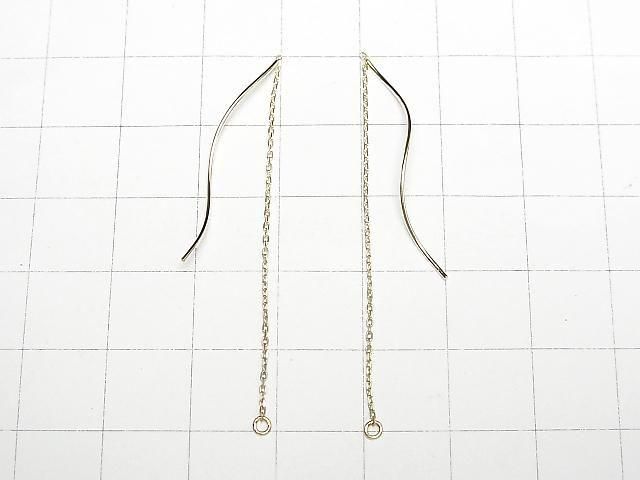 [Video] [K10 Yellow Gold] Cut Cable Chain American Chain Earrings (Wave) 1 pair