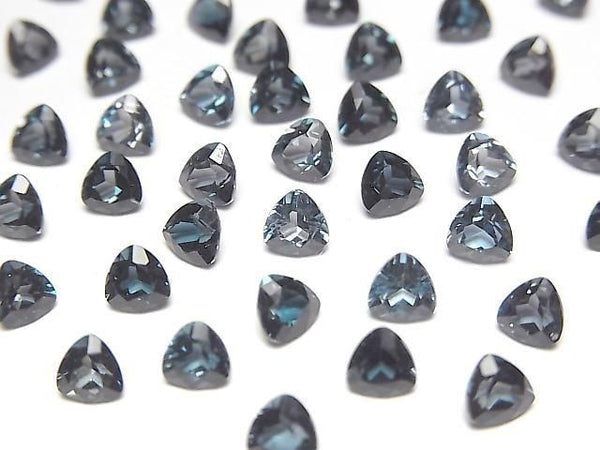 [Video]High Quality London Blue Topaz AAA Loose stone Triangle Faceted 4x4mm 5pcs