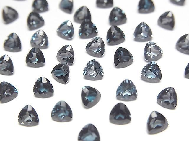 [Video]High Quality London Blue Topaz AAA Loose stone Triangle Faceted 4x4mm 5pcs