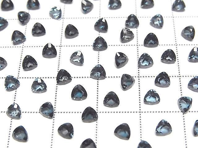 [Video]High Quality London Blue Topaz AAA Loose stone Triangle Faceted 4x4mm 5pcs