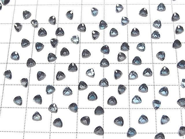 [Video]High Quality London Blue Topaz AAA Loose stone Triangle Faceted 4x4mm 5pcs