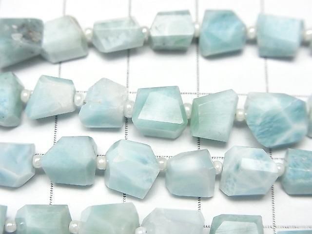 [Video]Larimar Pectolite AA+ Faceted Nugget half or 1strand beads (aprx.7inch/18cm)