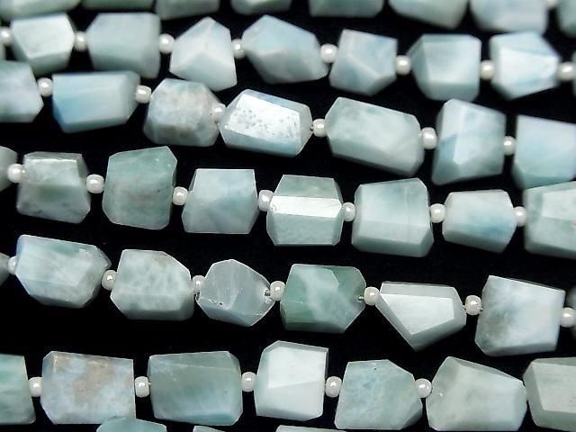 [Video]Larimar Pectolite AA+ Faceted Nugget half or 1strand beads (aprx.7inch/18cm)