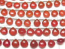 [Video]MicroCut High Quality Red Agate AAA Chestnut Faceted Briolette half or 1strand (8pcs)