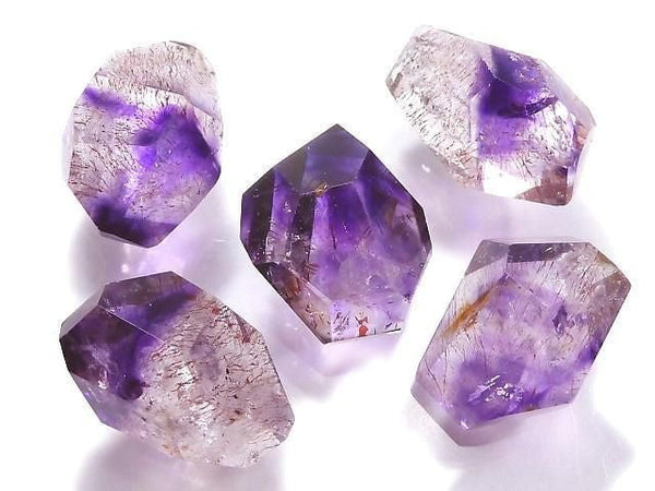 [Video][One of a kind] Elestial Quartz AAA- Faceted Nugget Loose stone 5pcs set NO.37