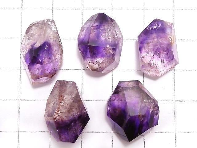 [Video][One of a kind] Elestial Quartz AAA- Faceted Nugget Loose stone 5pcs set NO.37