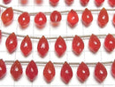 [Video]MicroCut High Quality Red Agate AAA Marquise Rice Faceted Briolette half or 1strand (8pcs)