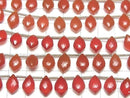 [Video]MicroCut High Quality Red Agate AAA Marquise Faceted Briolette half or 1strand (8pcs)