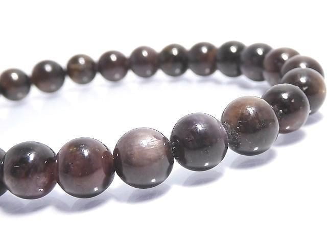 [Video][One of a kind] Black Star Sapphire Round 7mm Bracelet NO.3