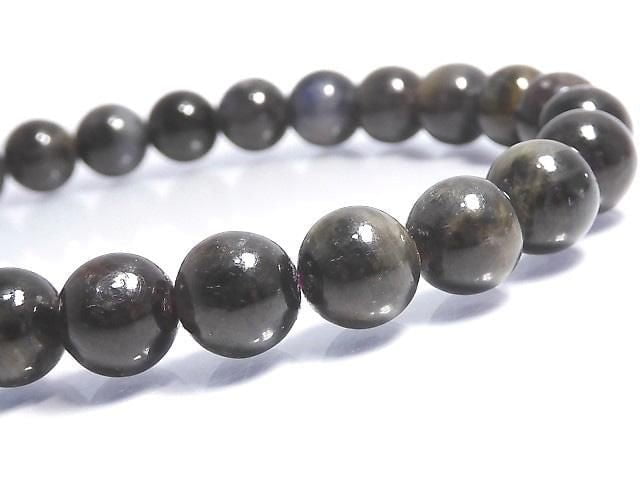 [Video][One of a kind] Black Star Sapphire Round 7mm Bracelet NO.5