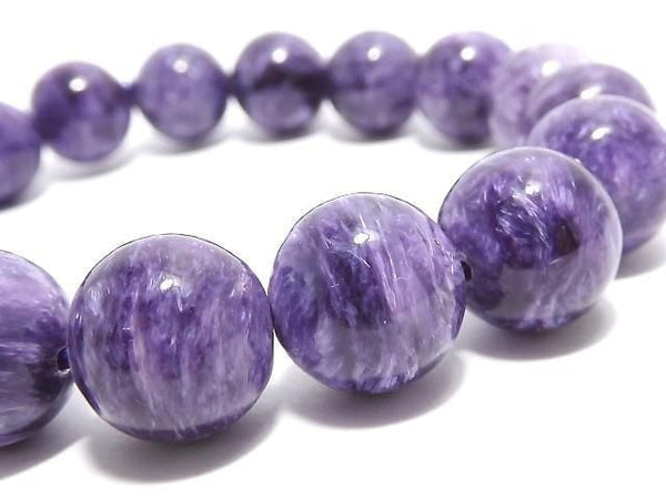 [Video][One of a kind] Charoite AAA Round 13mm Bracelet NO.2