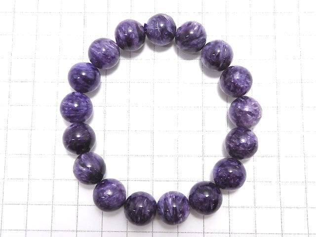 [Video][One of a kind] Charoite AAA Round 13mm Bracelet NO.2