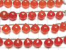 [Video]MicroCut High Quality Red Agate AAA Onion Faceted Briolette half or 1strand (8pcs)