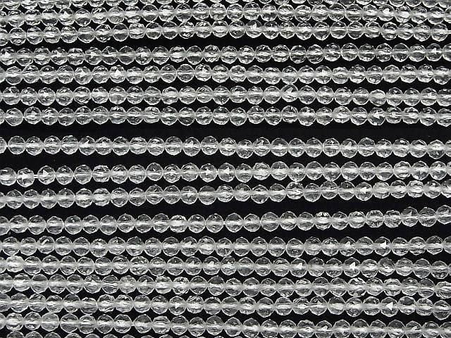 [Video] High Quality! Crystal (Synthetic Quartz) AAA Star Faceted Round 4mm 1strand Beads (approx. 15 inches/37 cm)