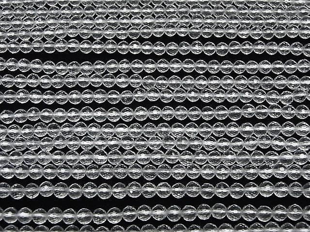 [Video]High Quality! Crystal (Synthetic Quartz) AAA 128 Faceted Round 5mm 1strand beads (aprx.15inch/37cm)