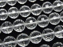 [Video] High Quality! Crystal (Synthetic Quartz) AAA 128 Faceted Round 10mm half or 1 strand beads (approx. 15 inches/37 cm)