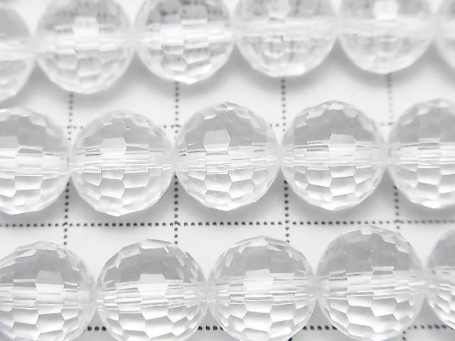 [Video] High Quality! Crystal (Synthetic Quartz) AAA 128 Faceted Round 10mm half or 1 strand beads (approx. 15 inches/37 cm)