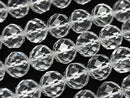 [Video]High Quality! Crystal (Synthetic Quartz) AAA- 64 Faceted Round 10mm half or 1 strand beads (aprx.14inch/34cm)
