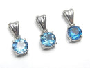 [Video]High Quality London Blue Topaz AAA Round Faceted 6x6mm Pendant Silver925