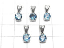 [Video]High Quality London Blue Topaz AAA Round Faceted 6x6mm Pendant Silver925