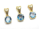 [Video]High Quality London Blue Topaz AAA Round Faceted 6x6mm Pendant 18KGP