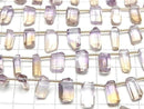 [Video]High Quality Ametrine AAA- Rough Faceted Rectangle half or 1strand (16pcs)