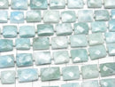 [Video]Larimar Pectolite AA++ Faceted Rectangle half or 1strand (16pcs)
