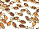 [Video]High Quality Madeira Citrine AAA- Bezel Setting Marquise Faceted 7x4mm 18KGP 3pcs
