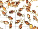 [Video]High Quality Madeira Citrine AAA- Bezel Setting Marquise Faceted 7x4mm 18KGP 3pcs