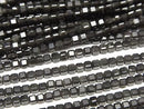 [Video] High Quality! Black Obsidian AAA Cube Shape 2x2x2mm 1strand beads (approx. 15 inches/36 cm)