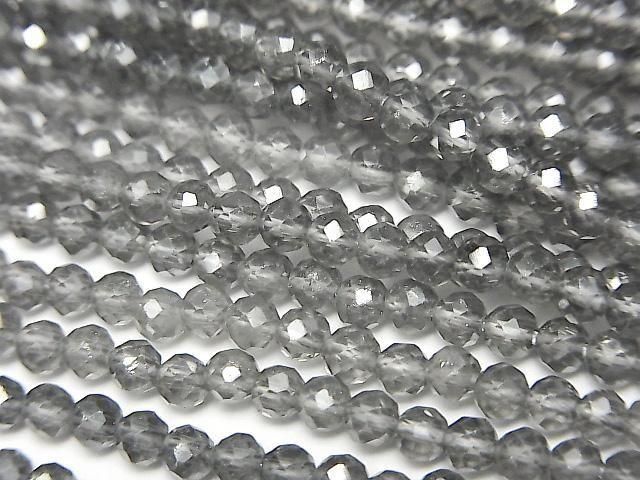 High Quality! Gray Flash Crystal Faceted Round 3mm 1strand Beads (approx. 15 inches/37 cm)