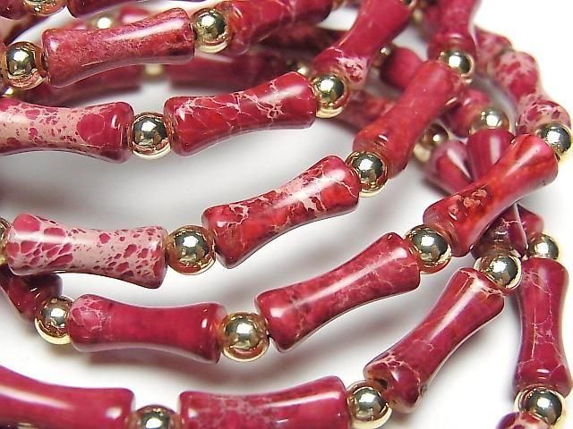 [Video] Red Kaolinite Bamboo Bracelet 13x5x5mm