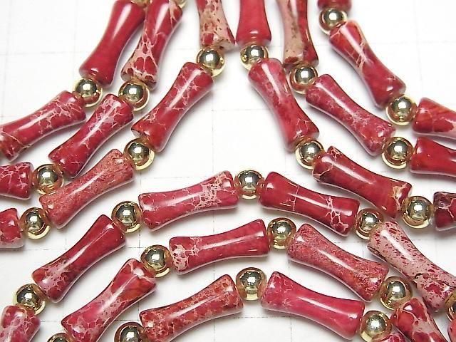 [Video] Red Kaolinite Bamboo Bracelet 13x5x5mm