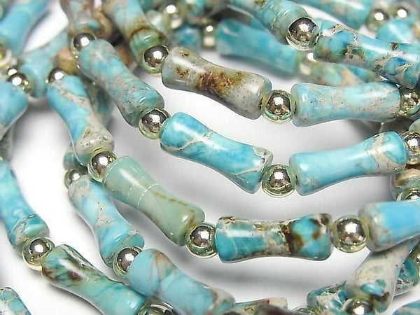 [Video] Light Blue Kaolinite Bamboo Bracelet 13x5x5mm